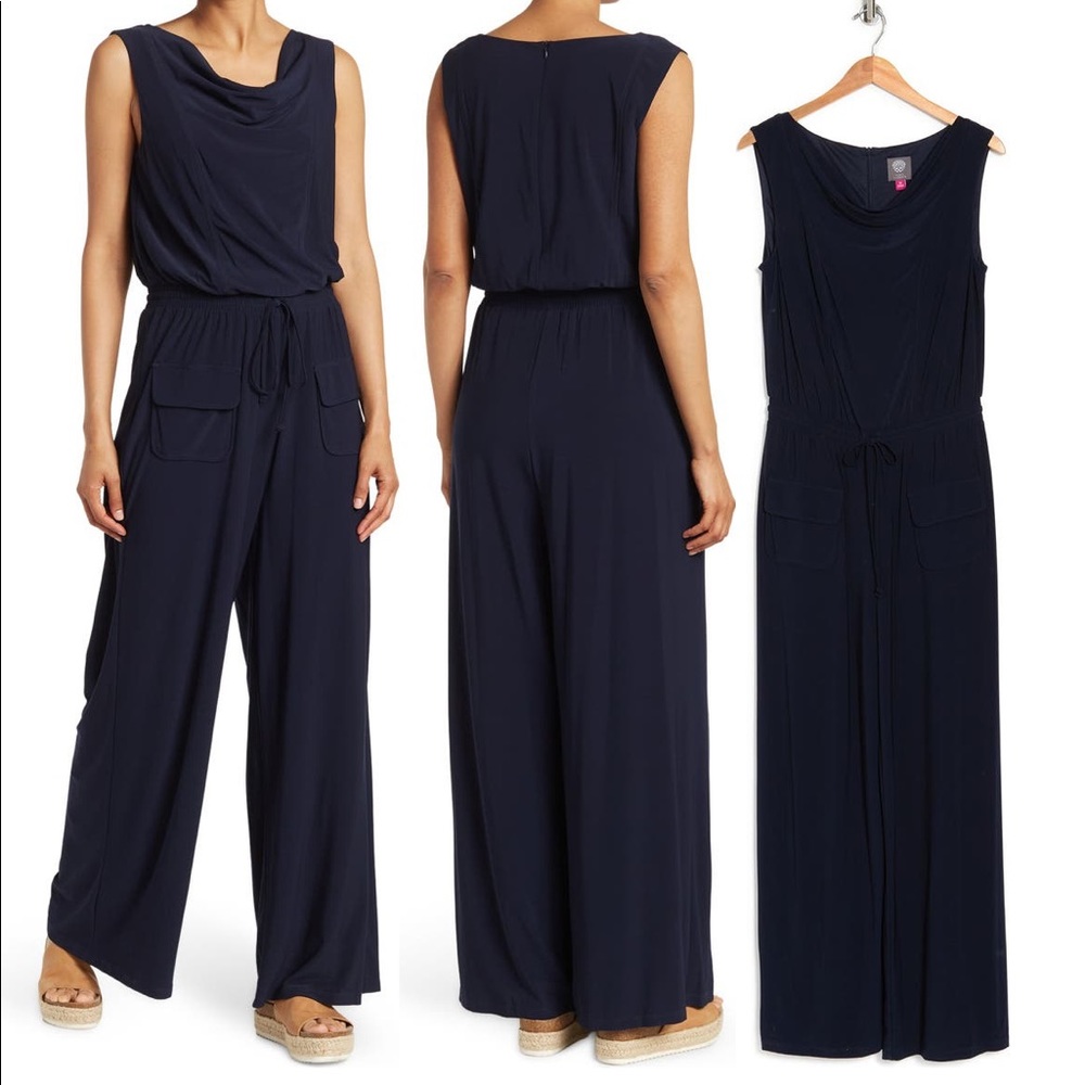 Vince Camuto Sleeveless Cowl Neck Jumpsuit EUC